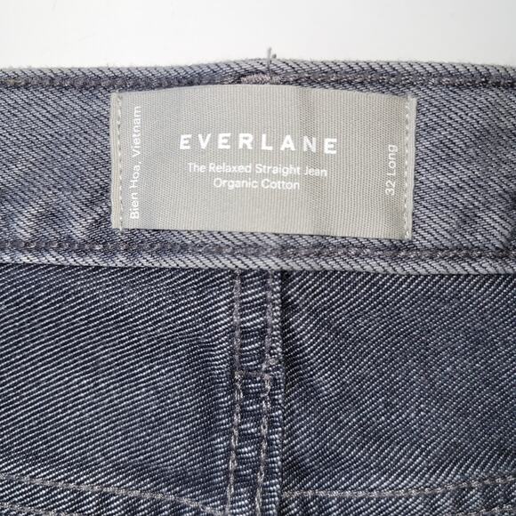 Everlane Relaxed High Rise Straight Jeans Organic Cotton Size 32L Actual 39 Gray - Picture 6 of 10